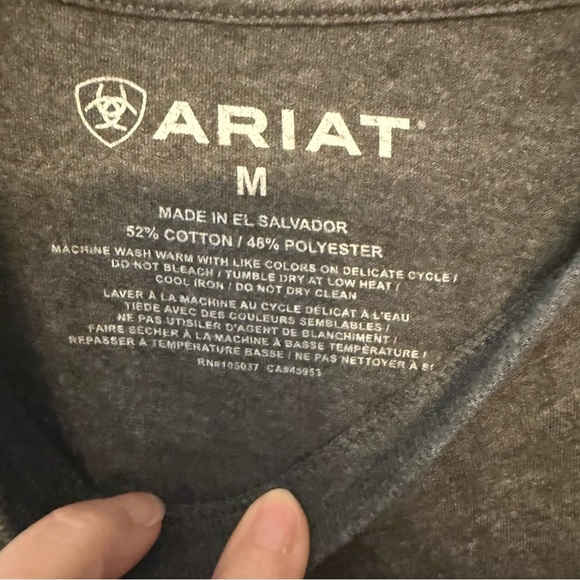 Ariat Charcoal V-Neck Tee - Picture 3 of 6